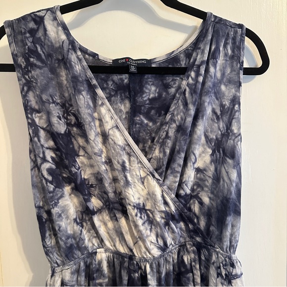 One Clothing tie dye romper, navy/white, M, GUC - Picture 2 of 5